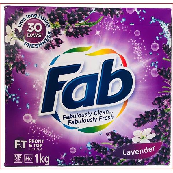 Fab 1Kg Laundry Powder Front & Top