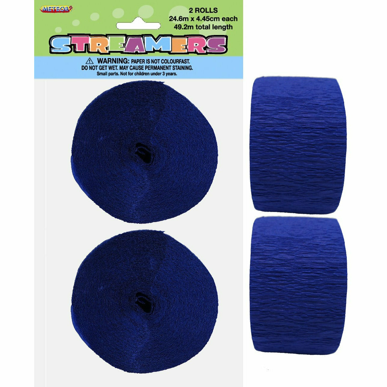 Crepe Streamers - Navy Blue - Dollars and Sense