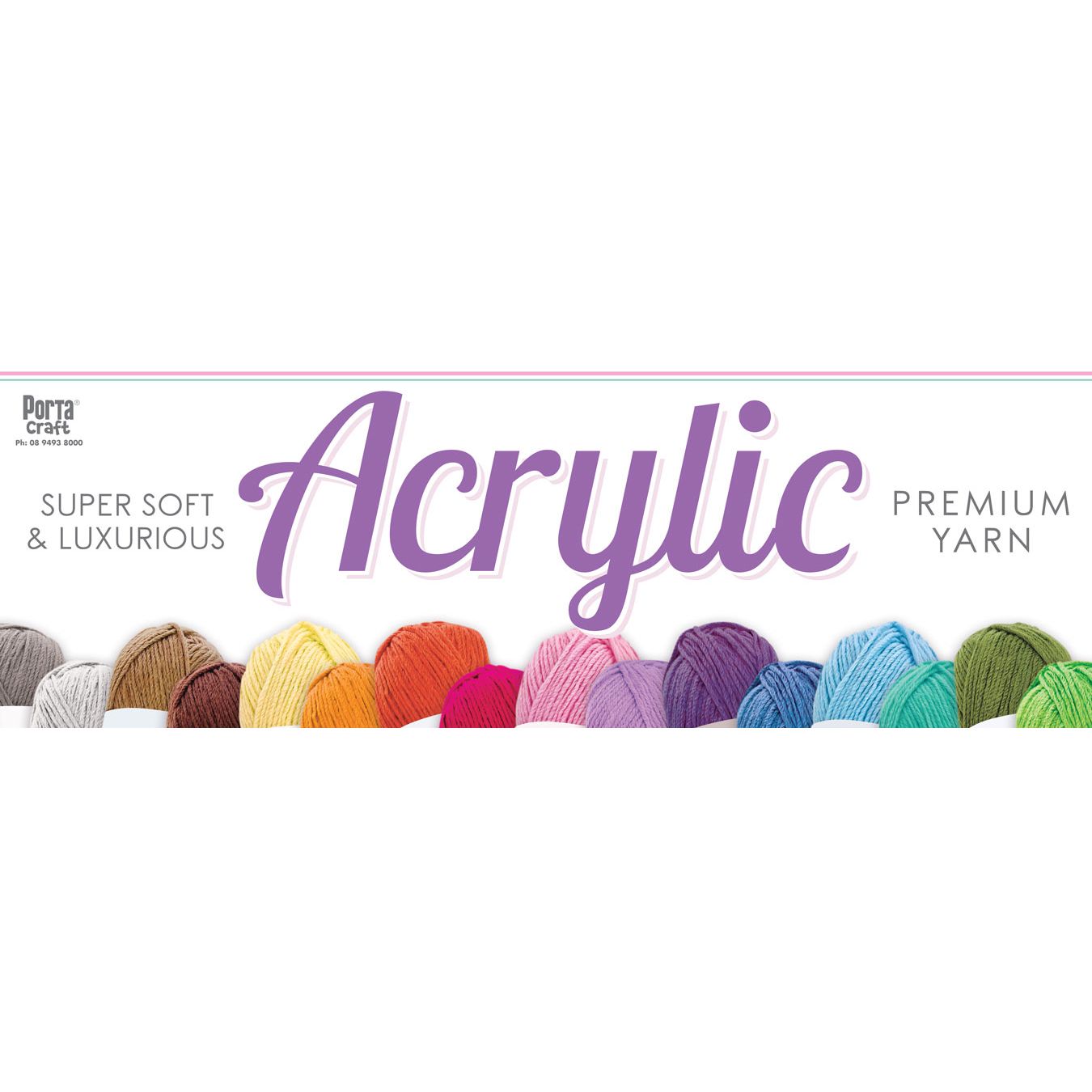Acrylic Premium Yarn Header 90x30cm