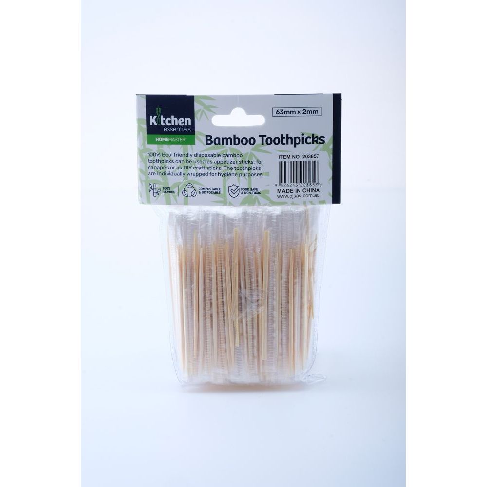 Bamboo Toothpicks Individually Sealed