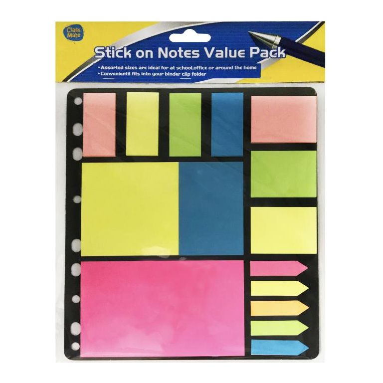 Neon Stick on Notes - Assorted Sizes