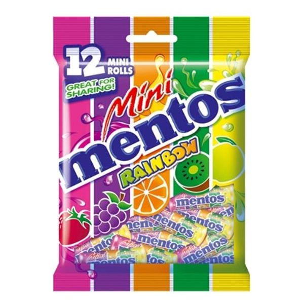 Mentos Bag Rainbow Mini 12pk 120g