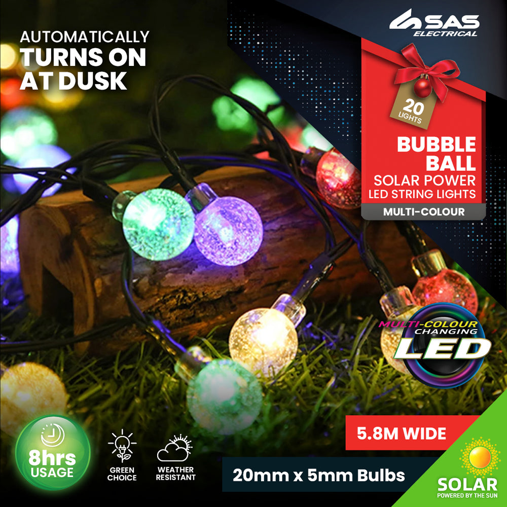 Solar Lights - Multicoloured Baubles - Dollars and Sense