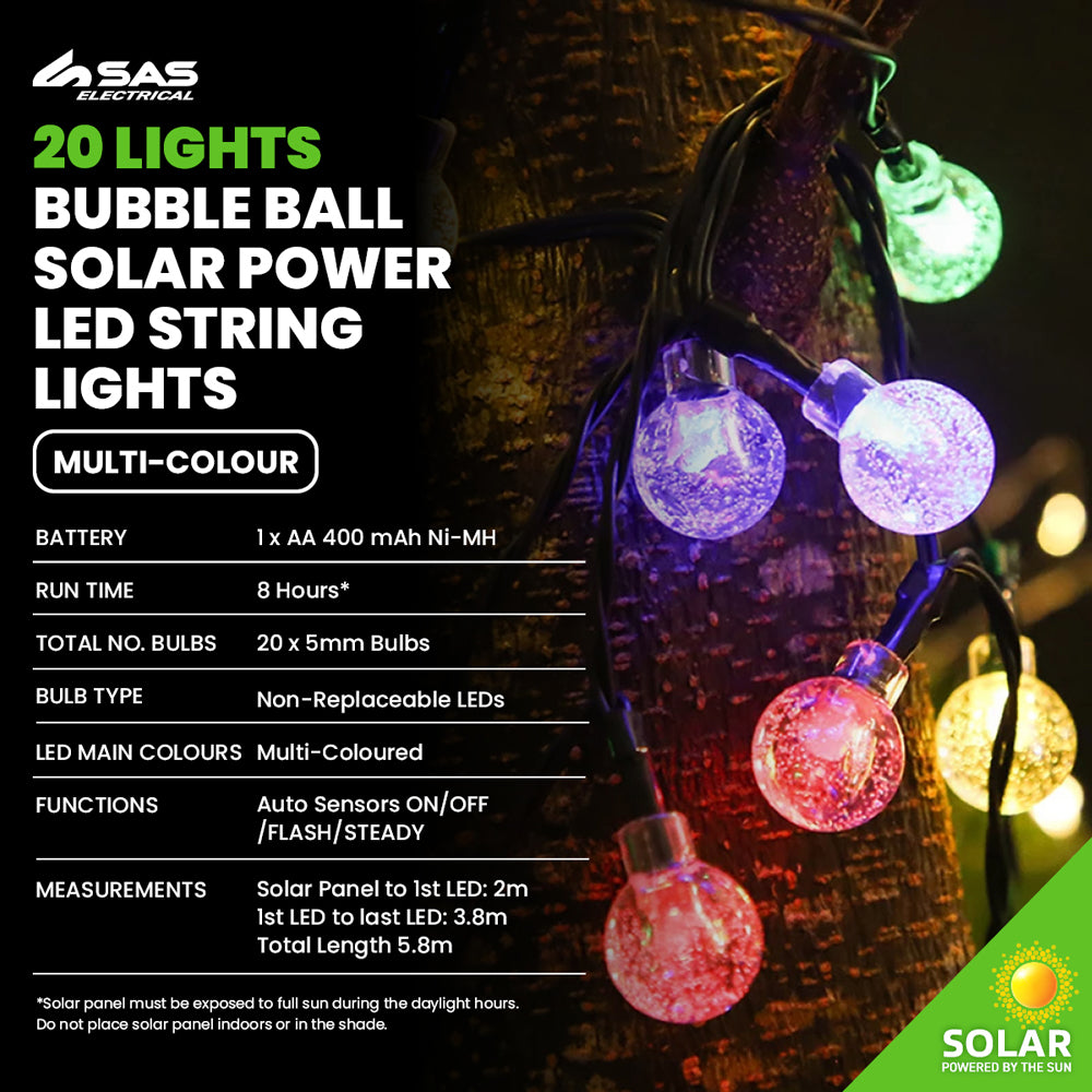 Solar Lights - Multicoloured Baubles - Dollars and Sense