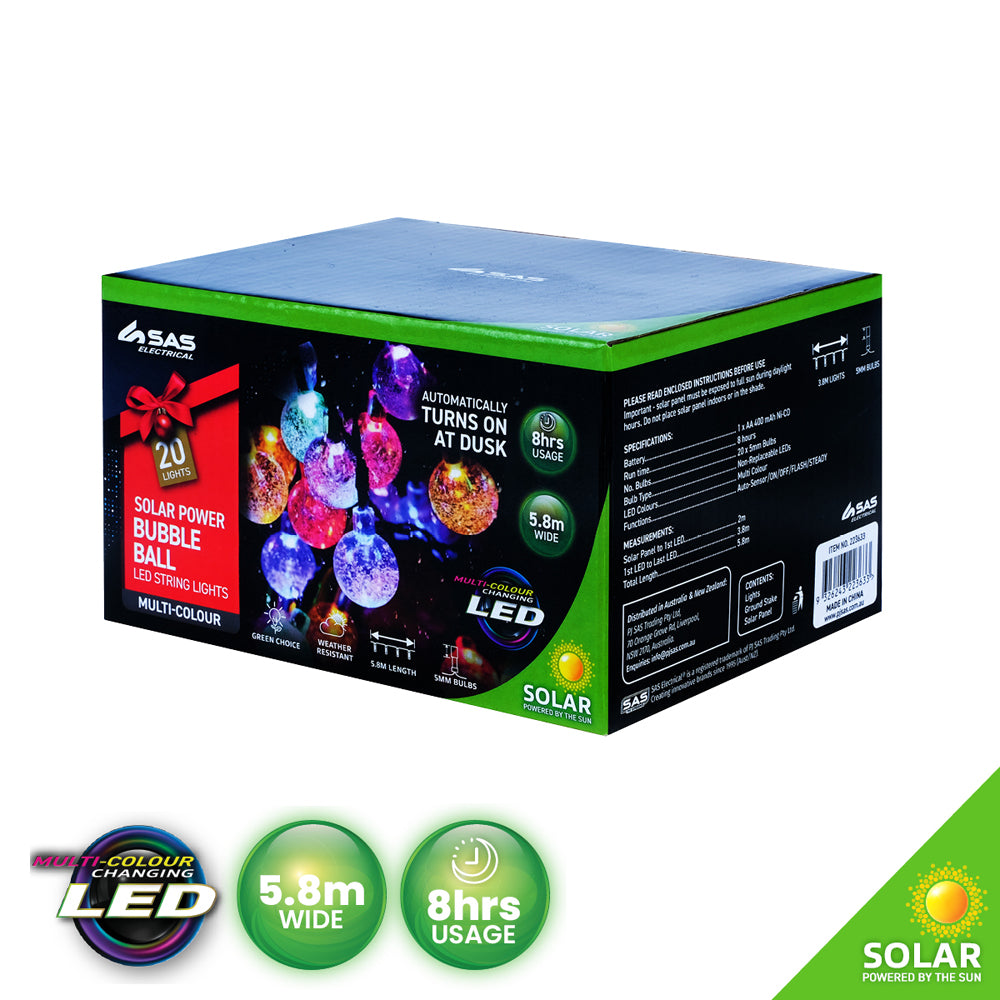 Solar Lights - Multicoloured Baubles - Dollars and Sense