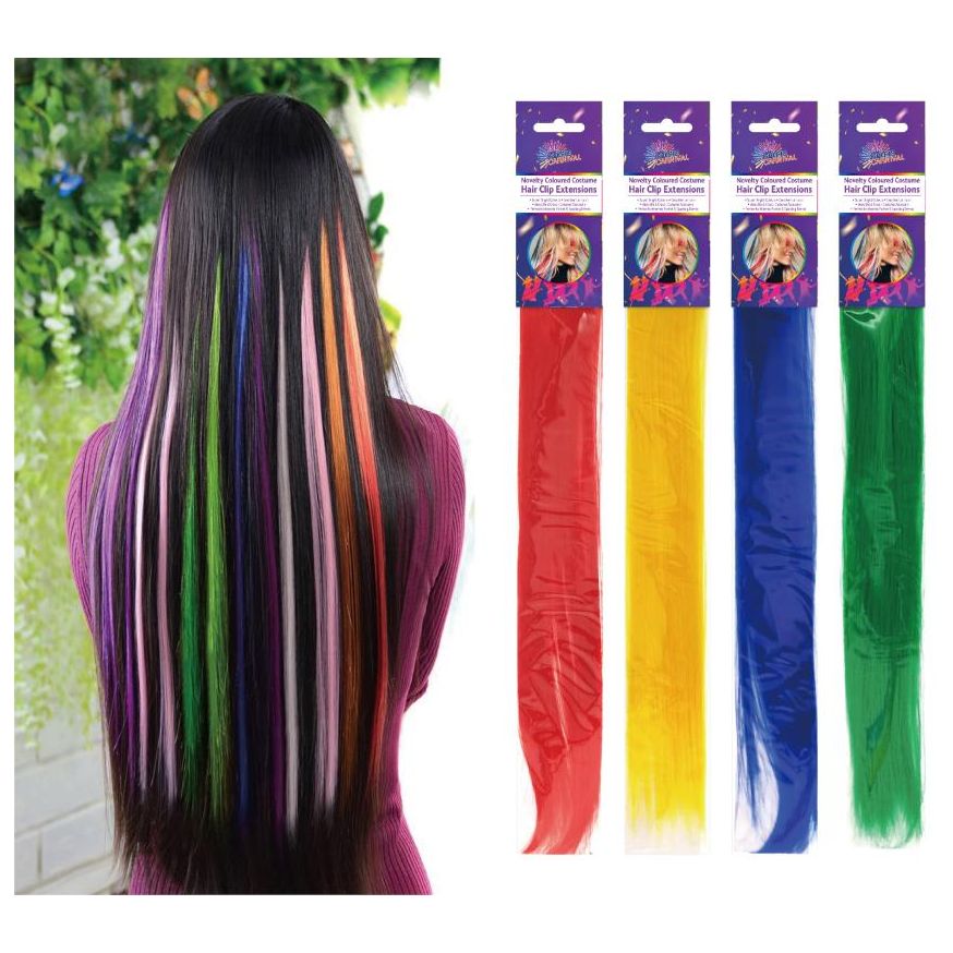 Hair Clip Extension - School Carnival Colours