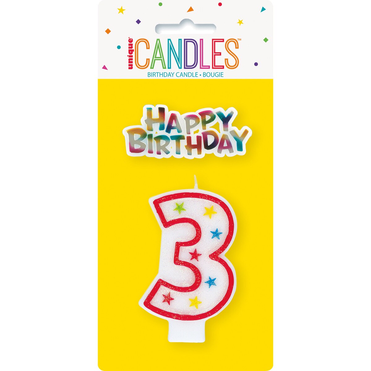 Birthday Candle Number 3 & Cake Topper - Ruby Red - Dollars and Sense