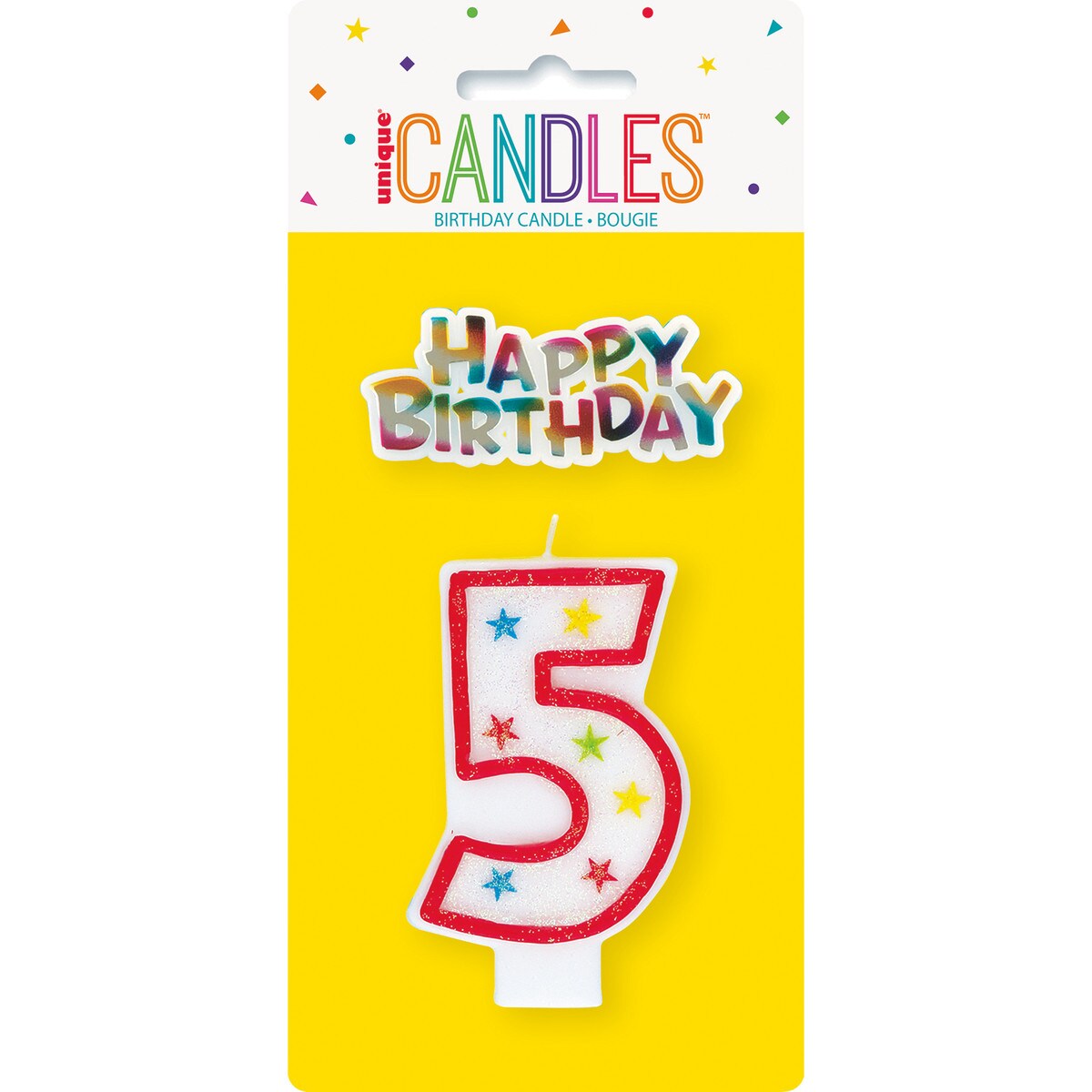 Birthday Candle Number 5 & Cake Topper - Ruby Red - Dollars and Sense