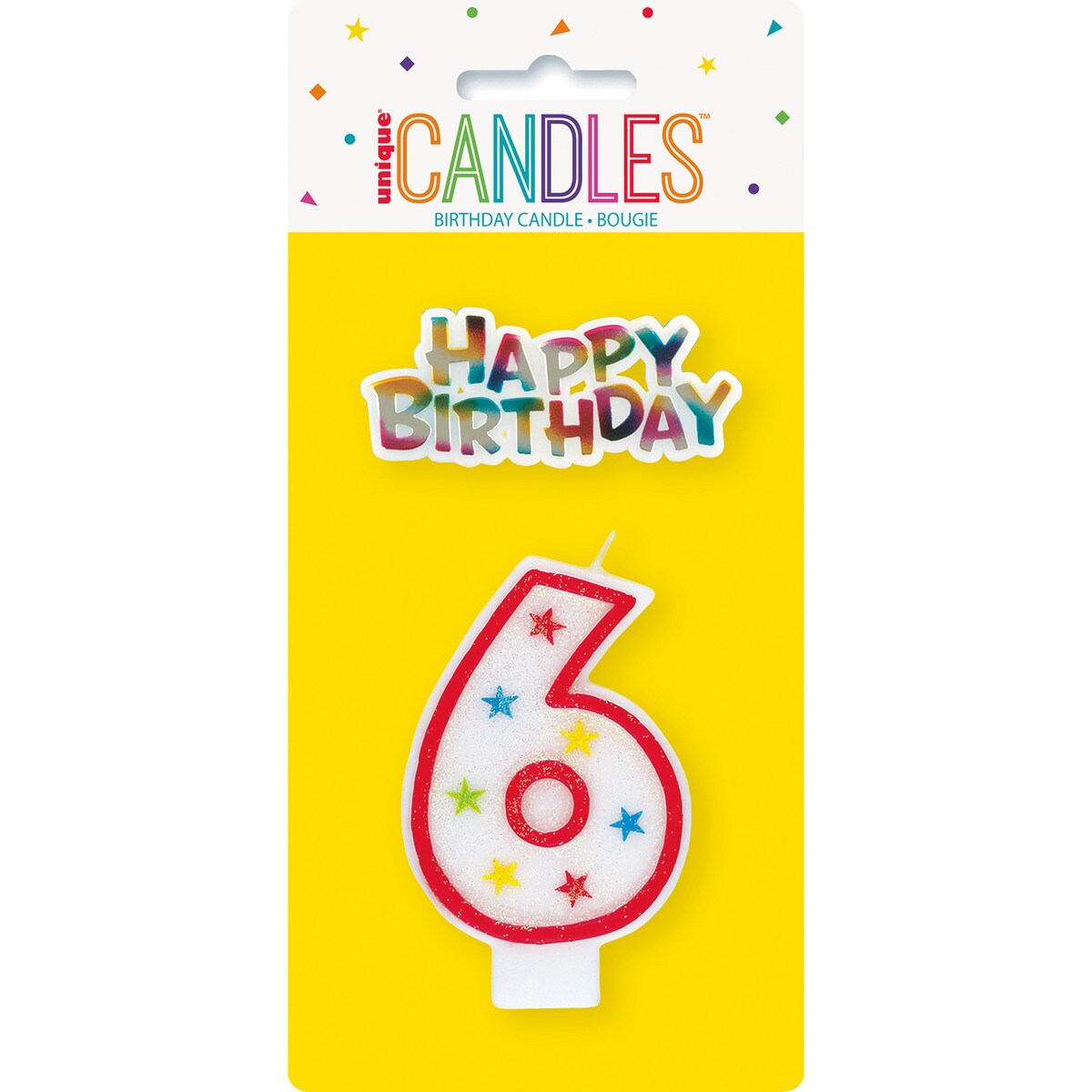 Birthday Candle Number 6 & Cake Topper - Ruby Red - Dollars and Sense