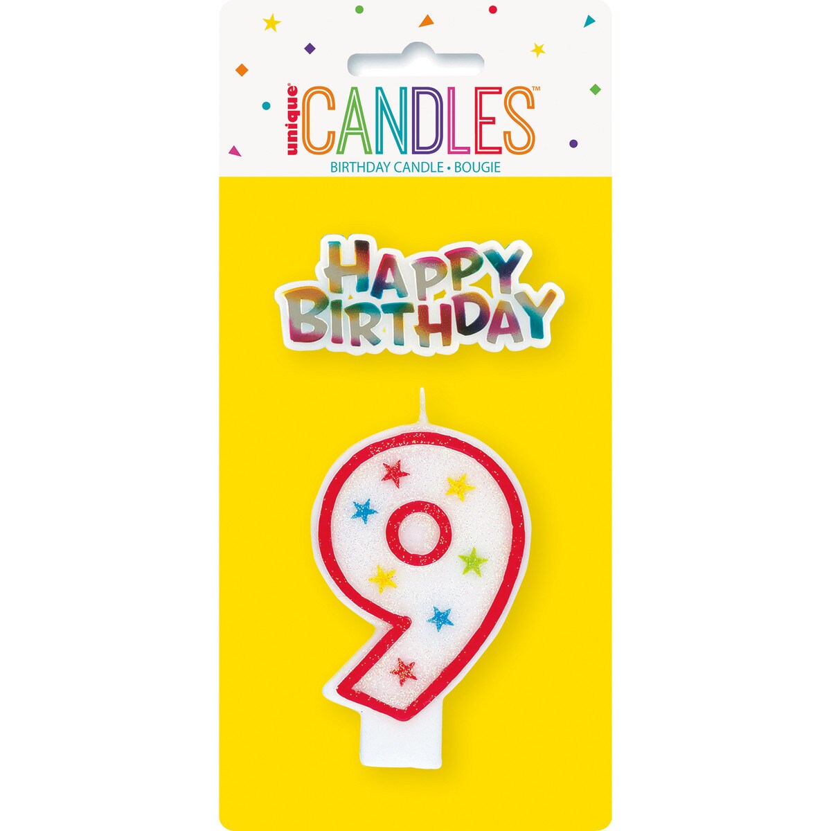 Birthday Candle Number 9 & Cake Topper - Ruby Red - Dollars and Sense