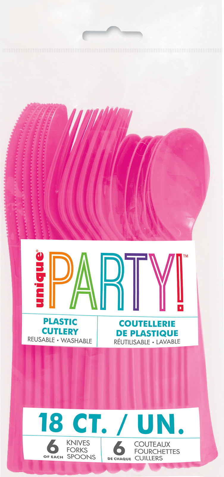 Reusable Assorted Cutlery - Hot Pink - Dollars and Sense