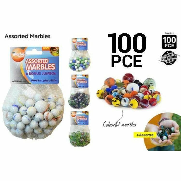 100pce Marbles w/6 Bonus Jumbo Marbles - Dollars and Sense