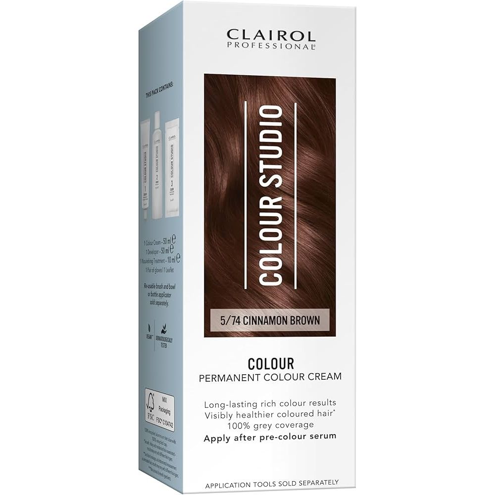 Clairol Professional Permanent Hair Cream Colour Studio 5/74 Cinnamon Brown