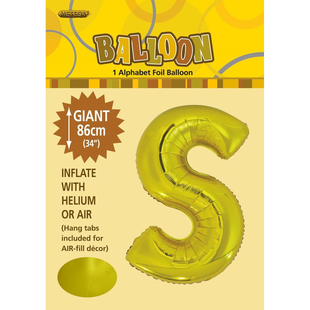 S Alphabet Foil Balloon - Gold - Dollars and Sense