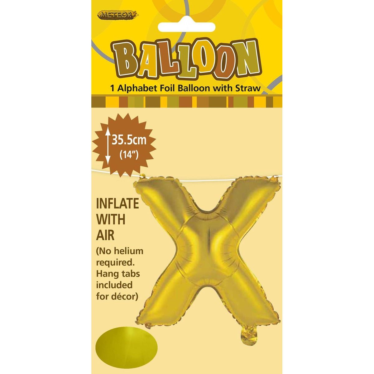 Alphabet X Foil Balloon - Gold - Dollars and Sense