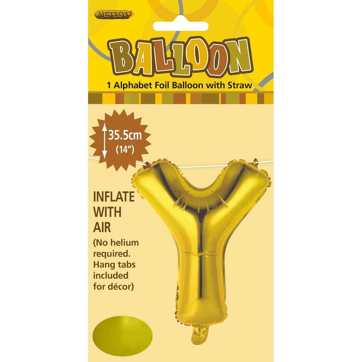 Alphabet Y Foil Balloon - Gold - Dollars and Sense