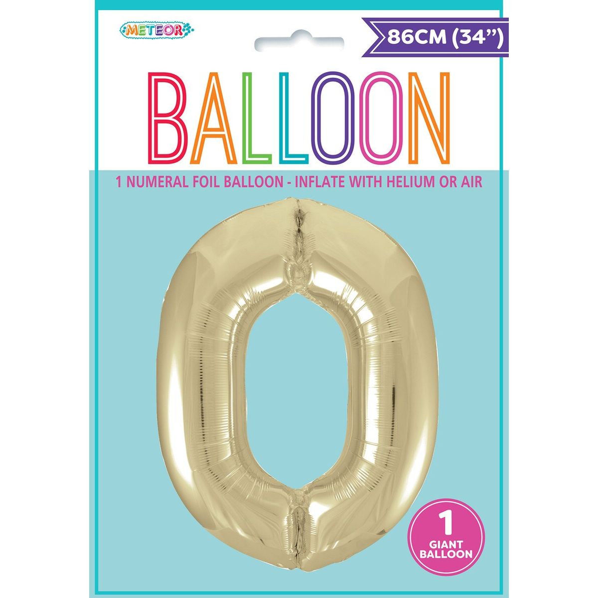 Foil Balloon Number 0 - Champagne Gold - Dollars and Sense