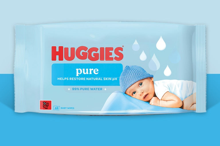 Huggies pk60 Baby Wipes Pure