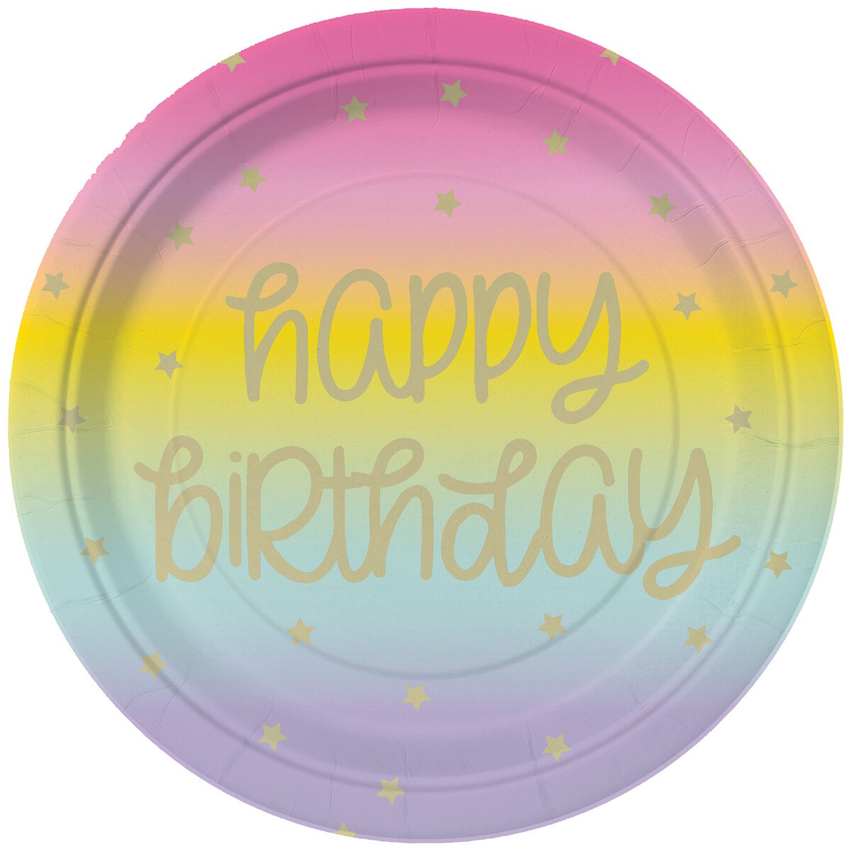 Happy Birthday Dinner Paper Plates - Rainbow Stars - Dollars and Sense