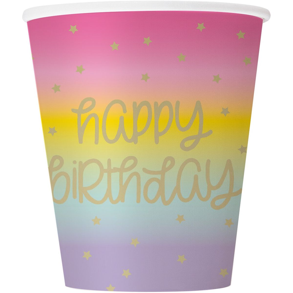 Happy Birthday Paper Cups - Rainbow Stars - Dollars and Sense