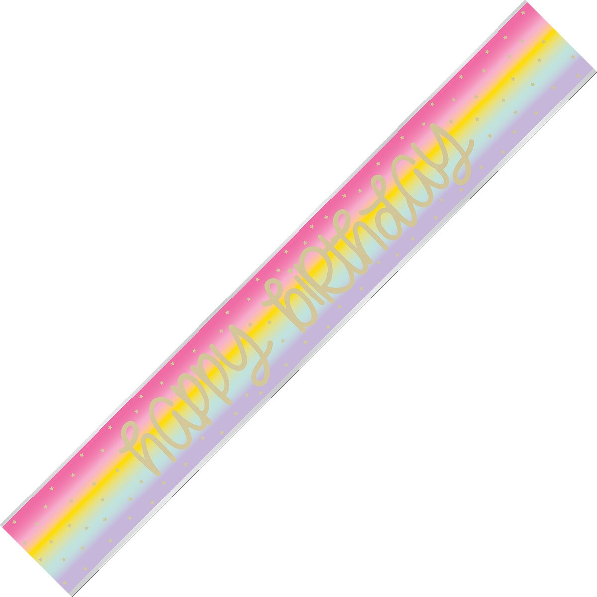 Happy Birthday Foil Banner - Rainbow Stars - Dollars and Sense