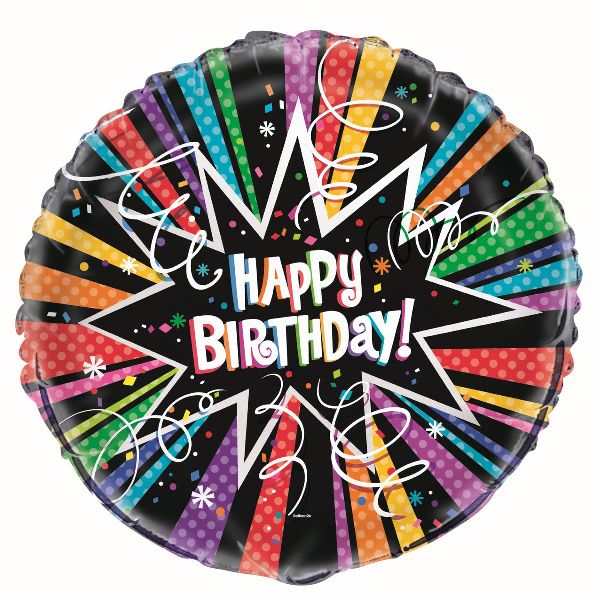 Rainbow Starburst Happy Birthday - Foil Balloon - Dollars and Sense