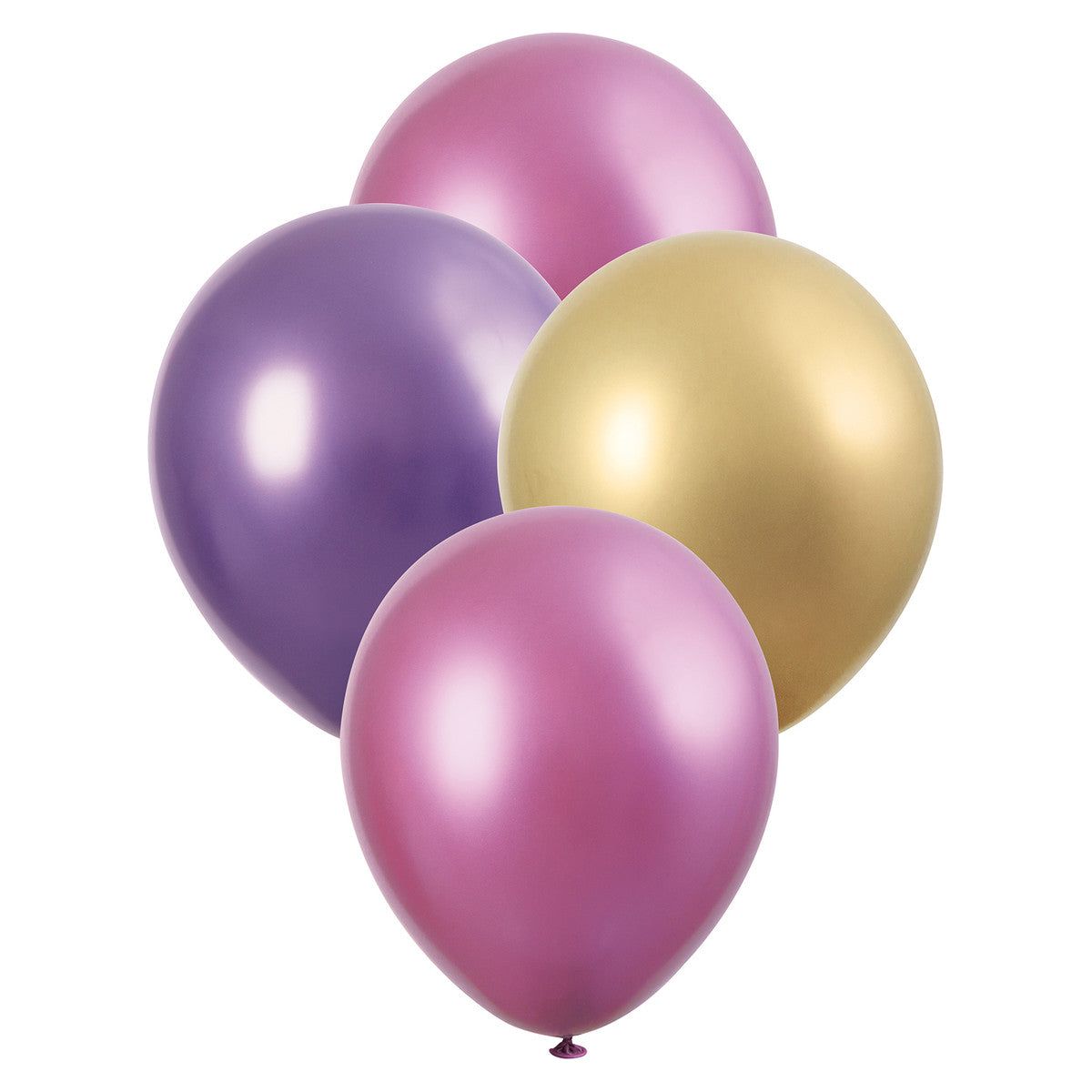 6 X 11in Pink/Purple/Gold Plate Latex Balloons