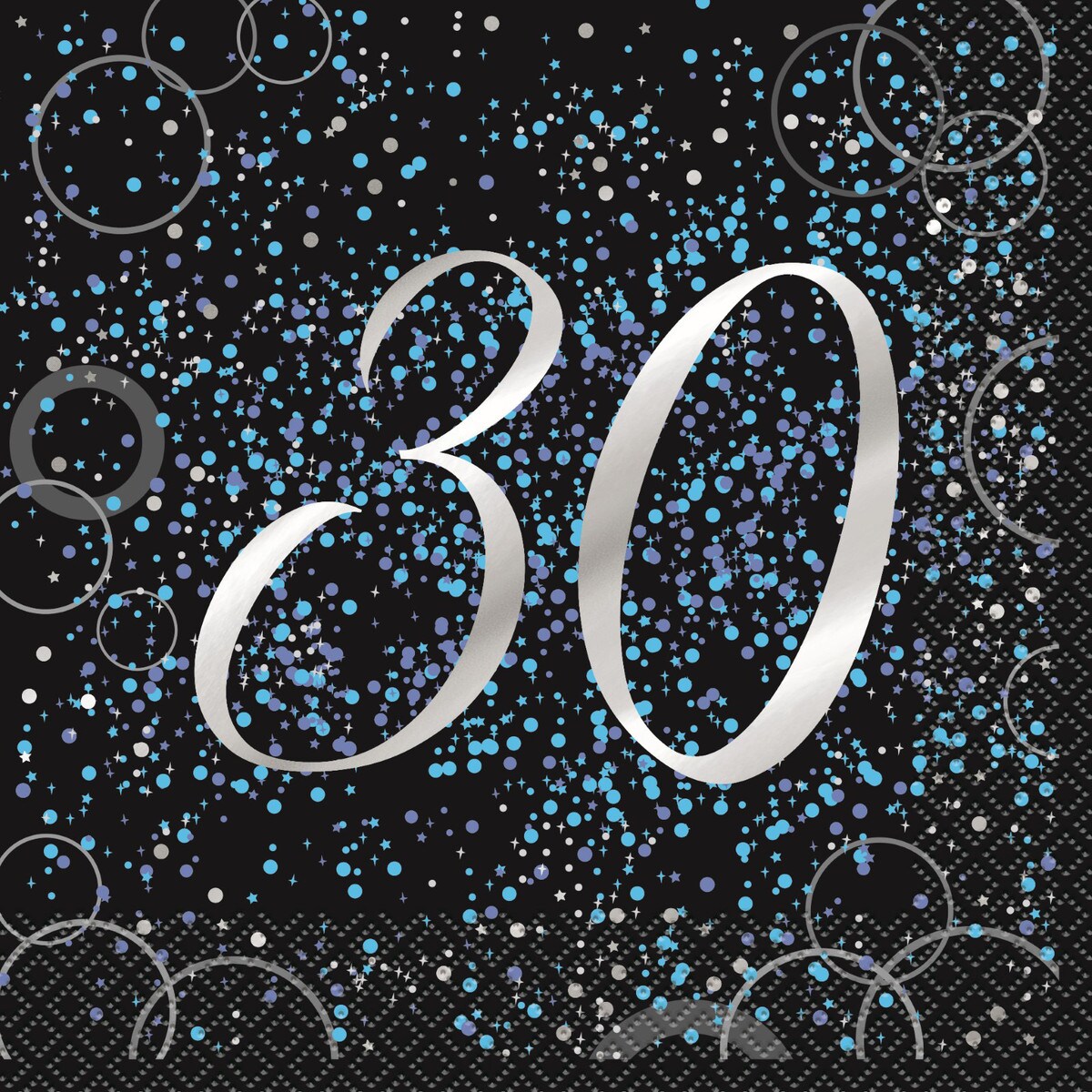 30th Napkins - Glitz Blue - Dollars and Sense