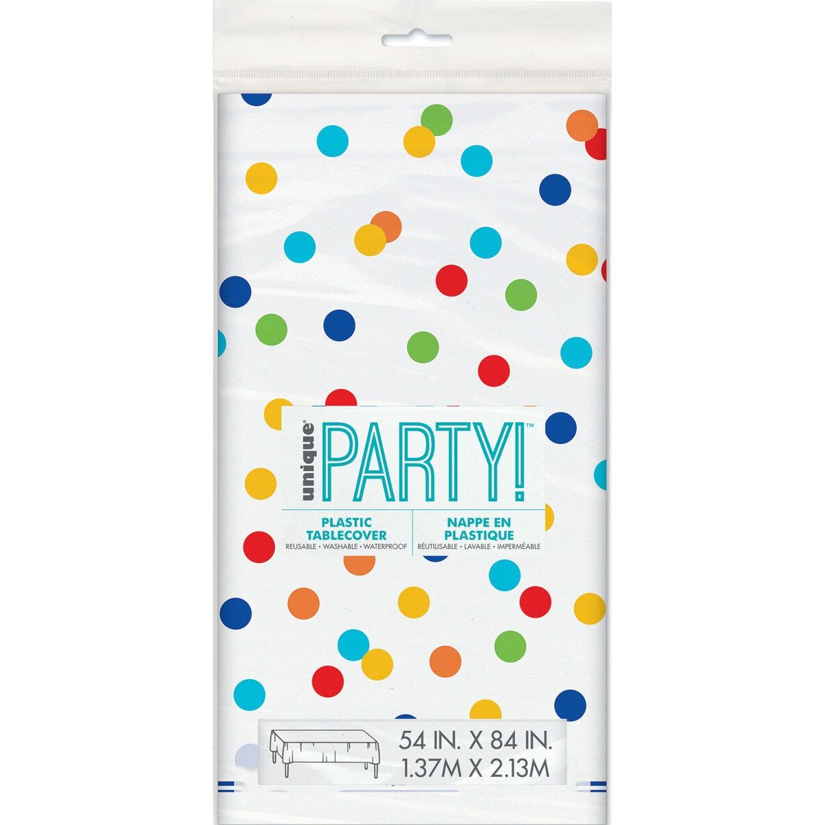 Tablecover - Rainbow Polka Dot - Dollars and Sense