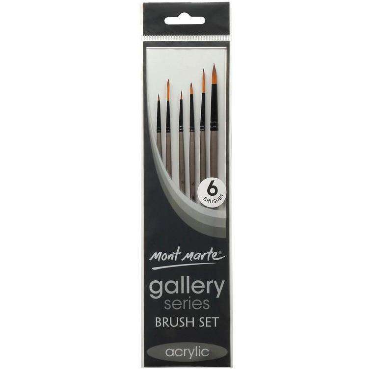 Mont Marte Gallery Series Acrylic Paint Brush Set 6pc - Dollars and Sense