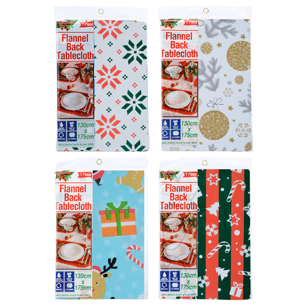 Christmas Tablecloth - Flannel Back - Dollars and Sense