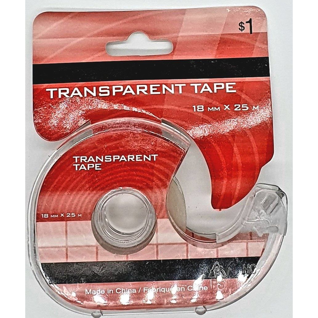 Transparent Tape with Dispenser - Dollars and Sense