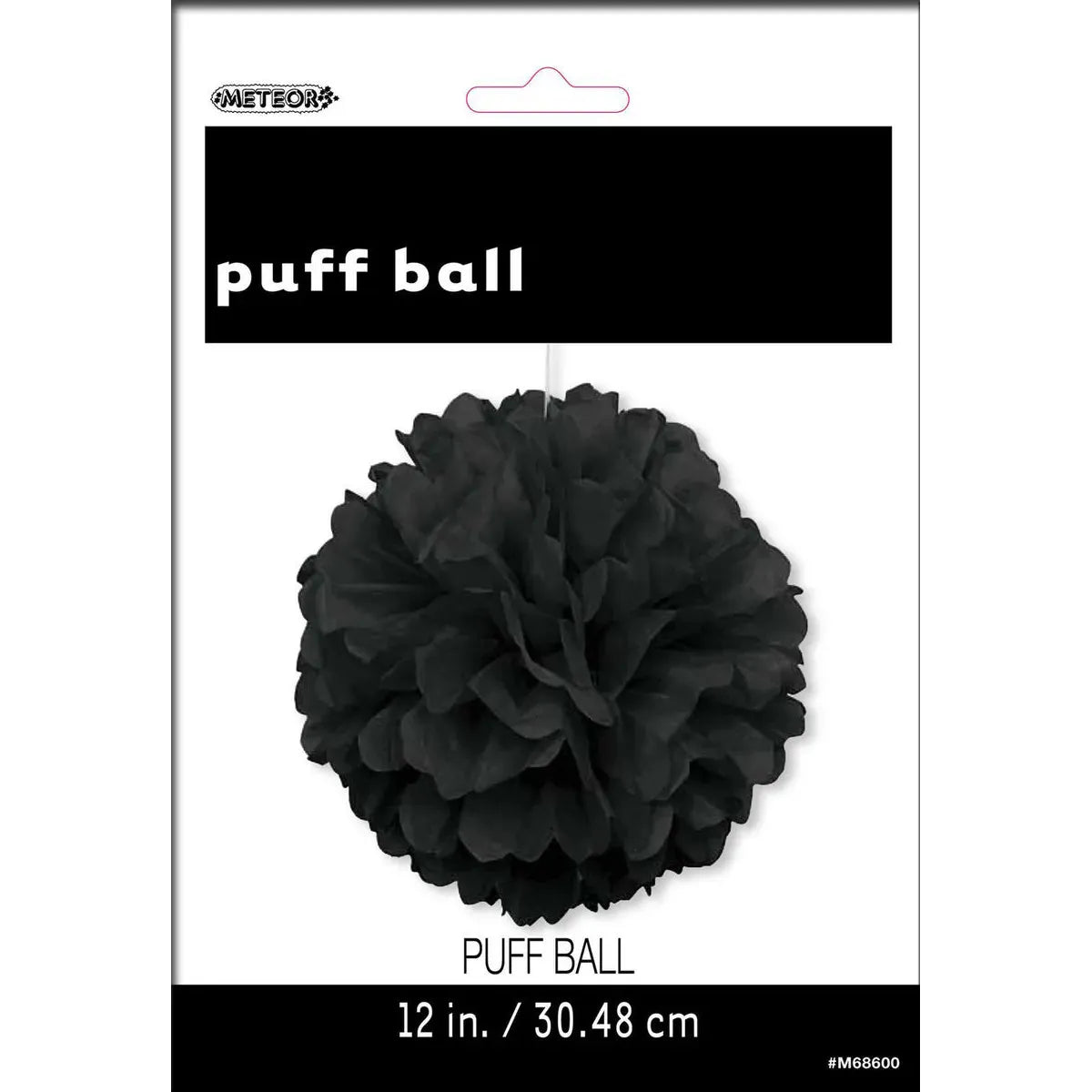 Decorative Puff Ball -  Midnight Black - Dollars and Sense