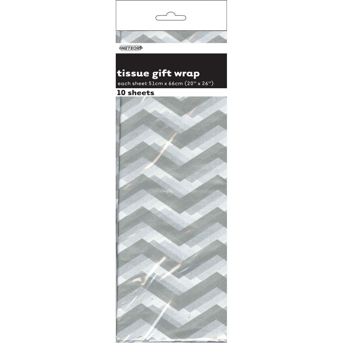 Chevron  Tissue Sheets - Silver - Dollars and Sense
