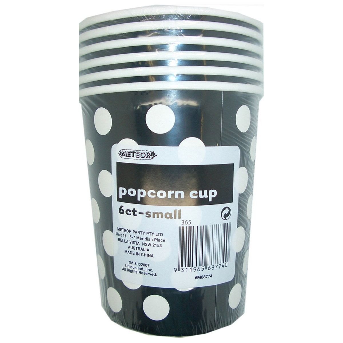 Dots Small Paper Popcorn Cups - Midnight Black - Dollars and Sense