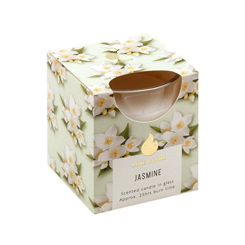 Jasmine Scented Glass Jar Candle - 25 Hour - Dollars and Sense