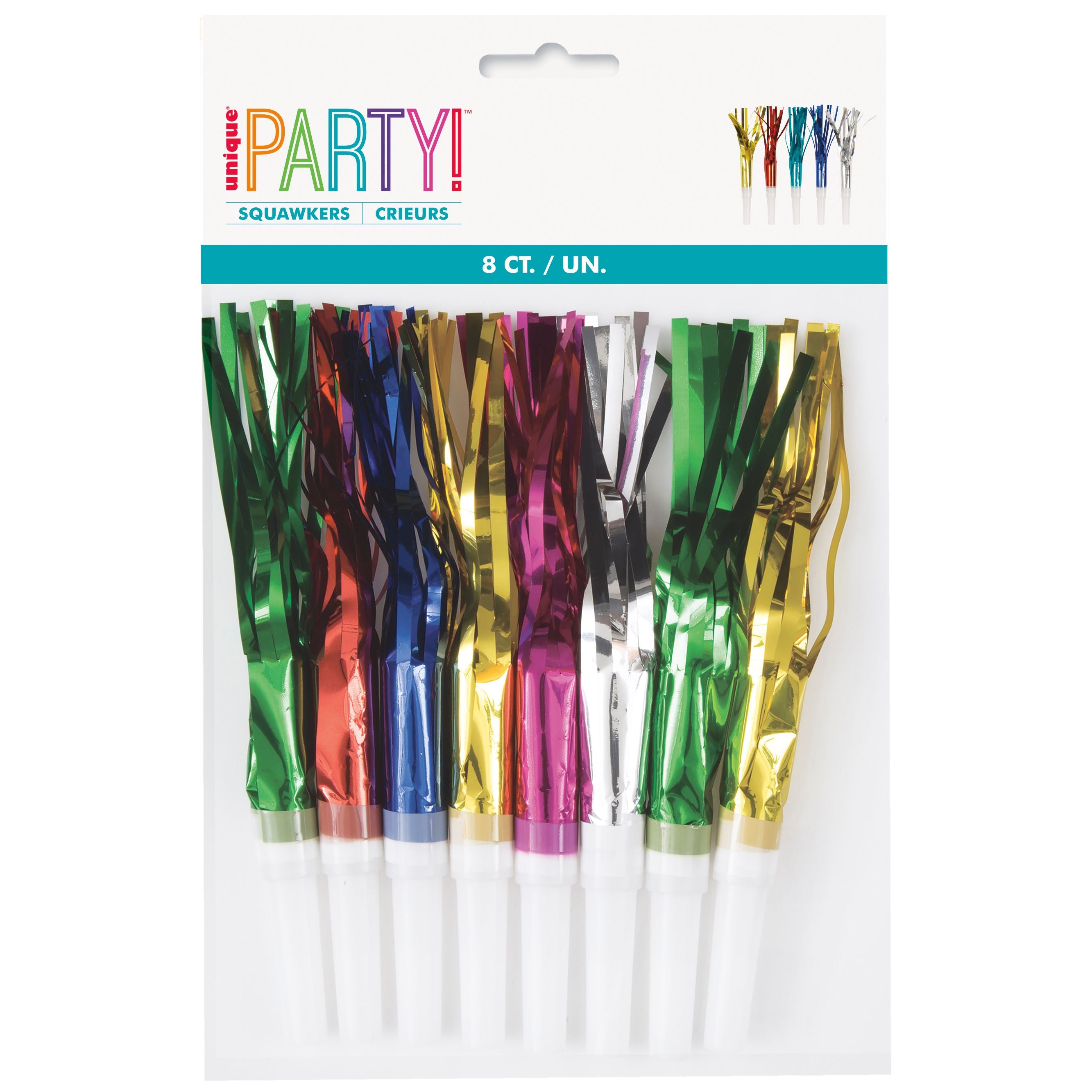Squawkers Foil Fringed - Multi Coloured SKU 6905 - Dollars and Sense