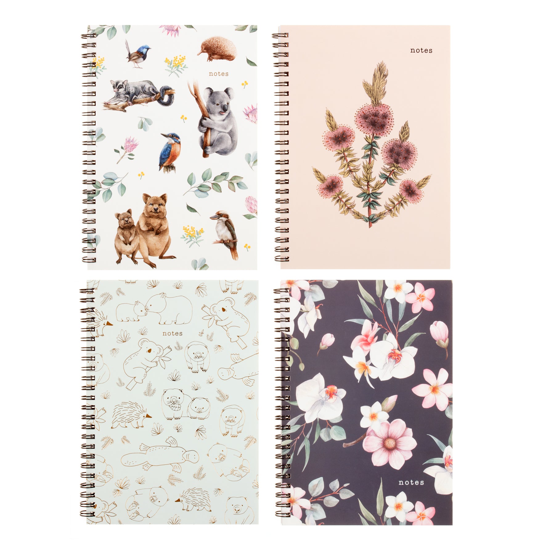 Spiral Card Notebook Australia Printed Cover - Assorted - Dollars and Sense