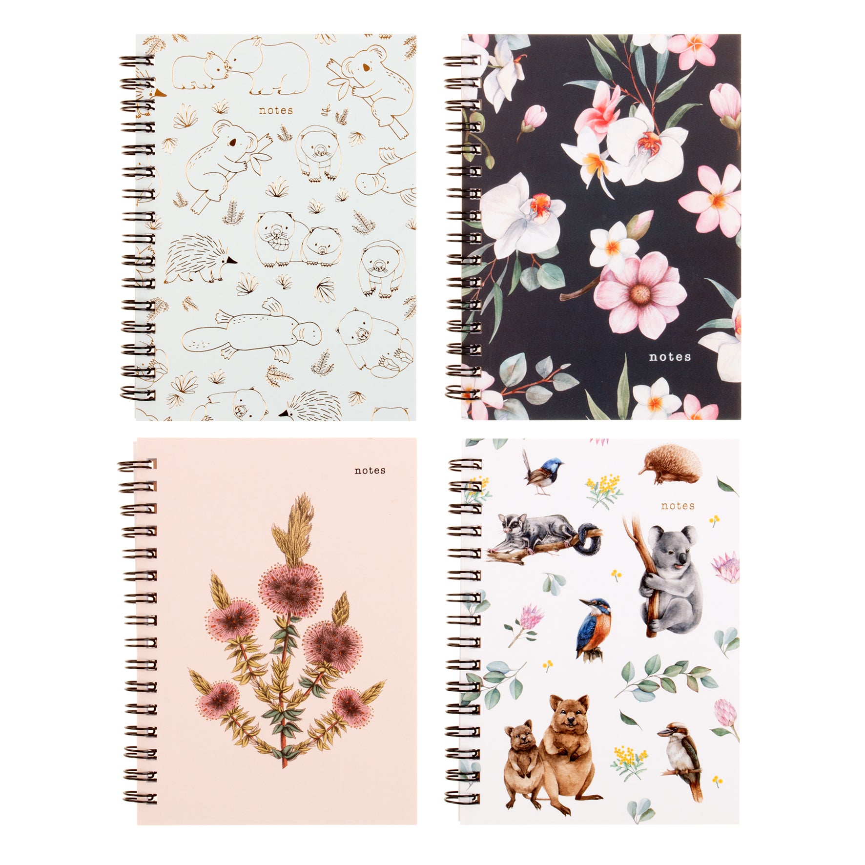 Spiral Card Notebook Australia Printed Cover - Assorted