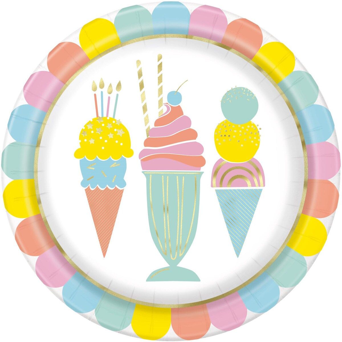 Pastel Ice Cream - Paper Plates - Dollars and Sense