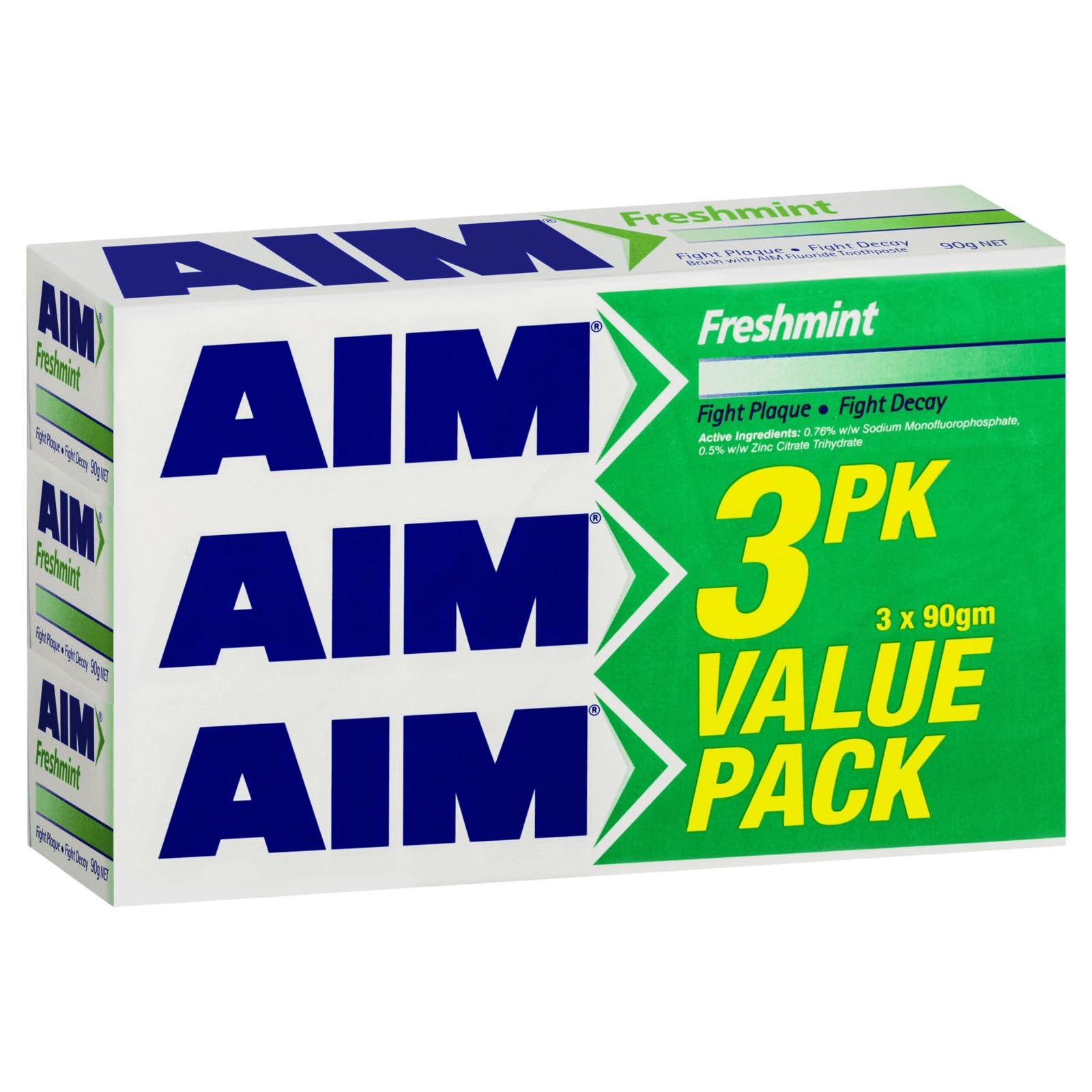 Aim Toothpaste Freshmint 90g 3pk - Dollars and Sense