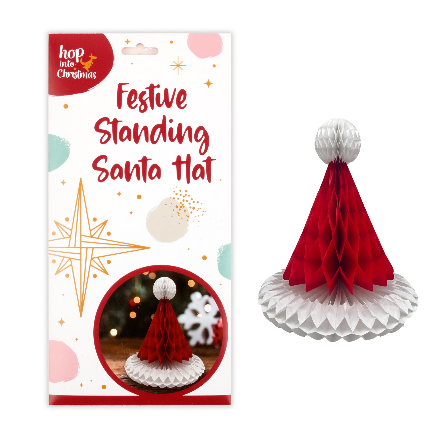 Christmas Decoration Honeycomb Hat - Red - Dollars and Sense