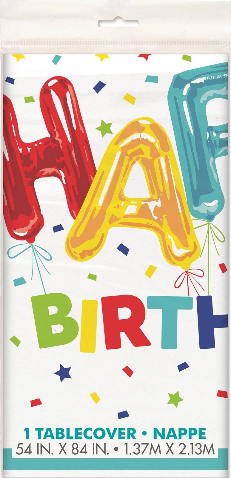 Happy Birthday Tablecover - Balloons - Dollars and Sense