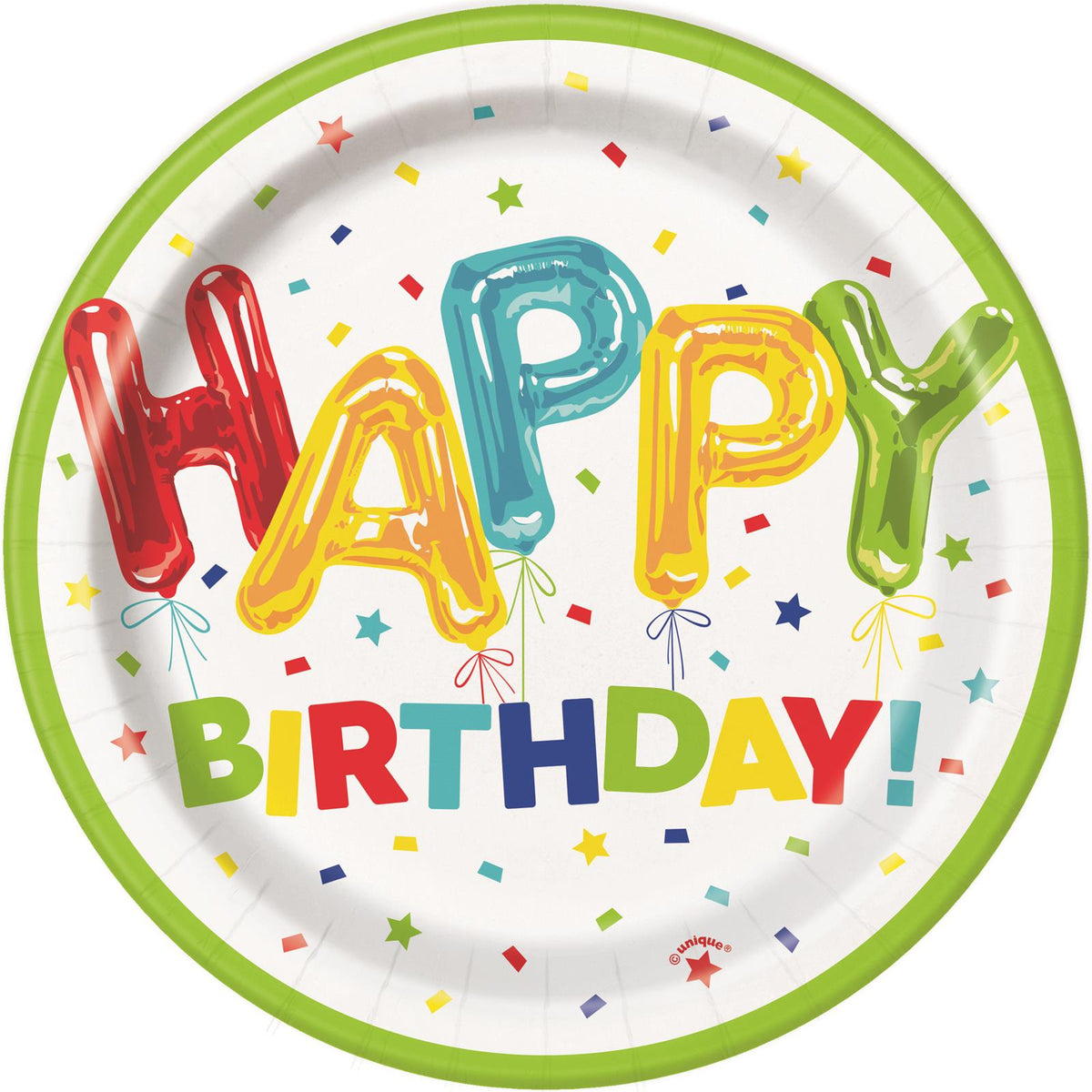 Happy Birthday Paper Plates - Balloons - Dollars and Sense