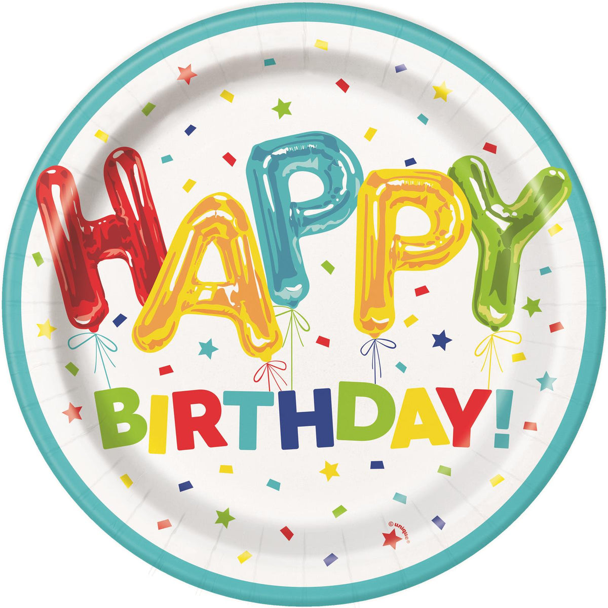 Happy Birthday Paper Dinner Plates - Balloons - Dollars and Sense