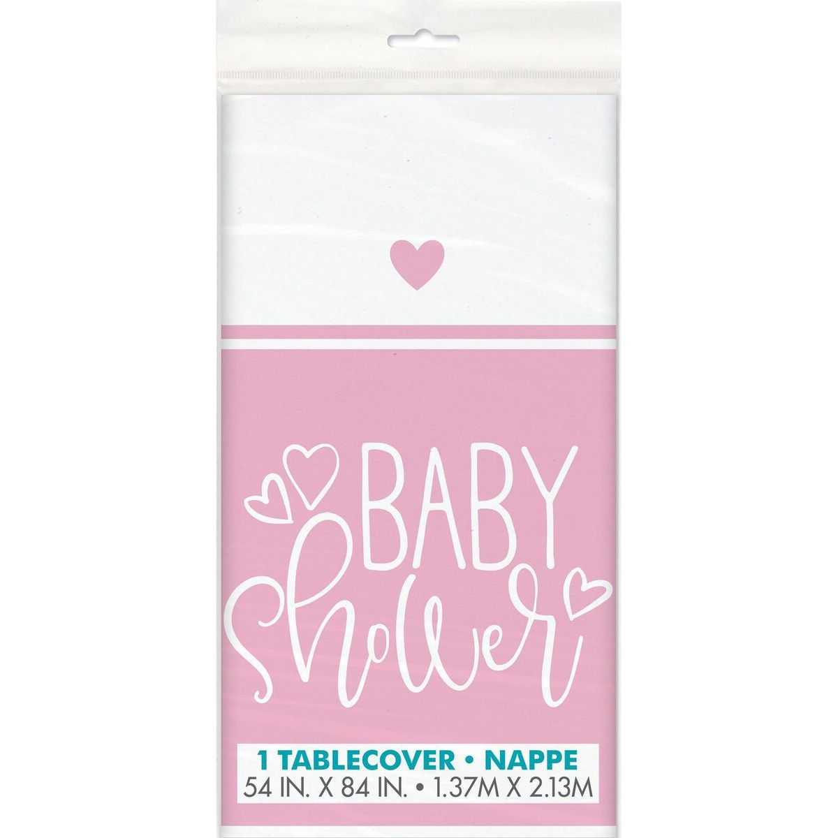Baby Shower Tablecover - Pink Hearts