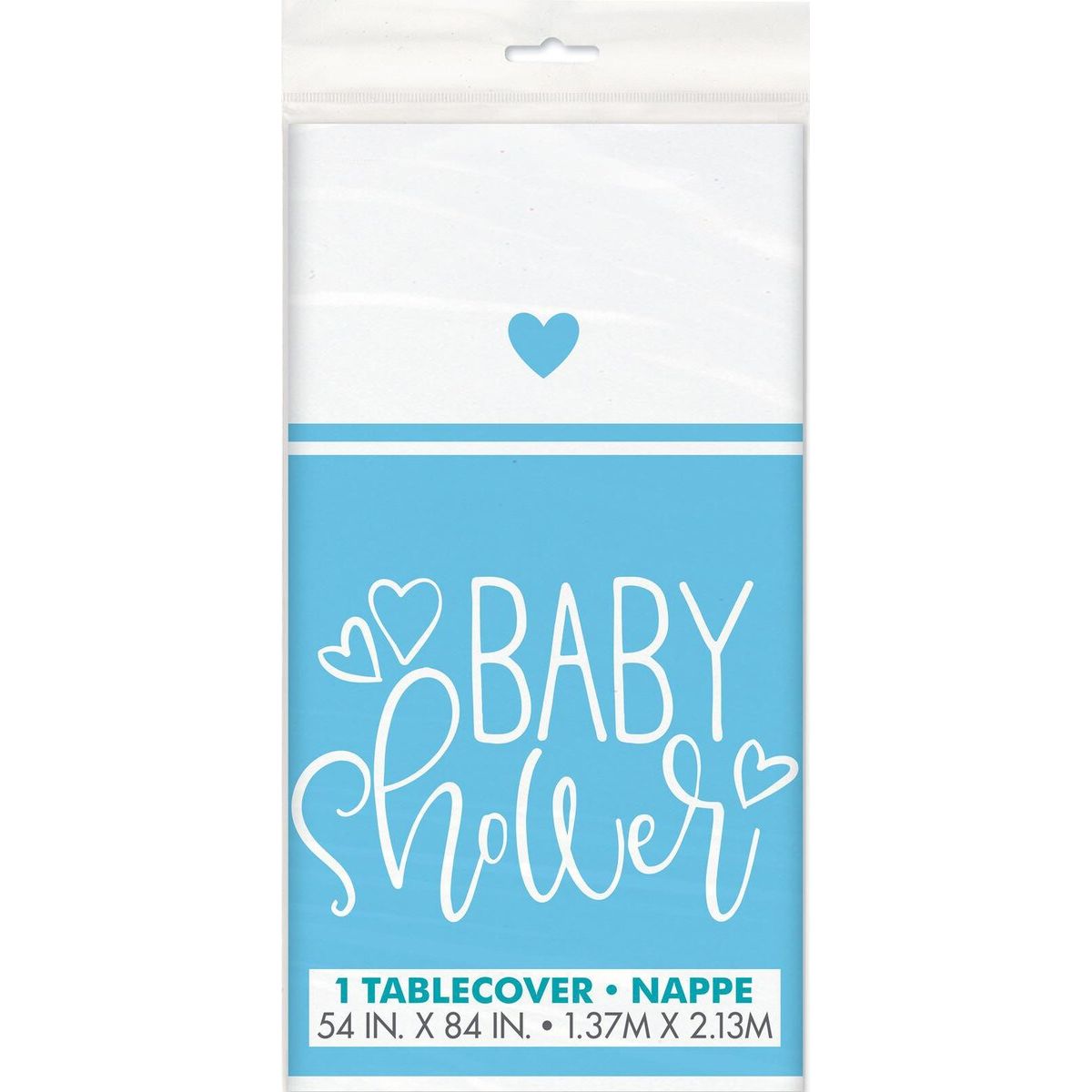 Baby Shower Tablecover - Blue Hearts - Dollars and Sense