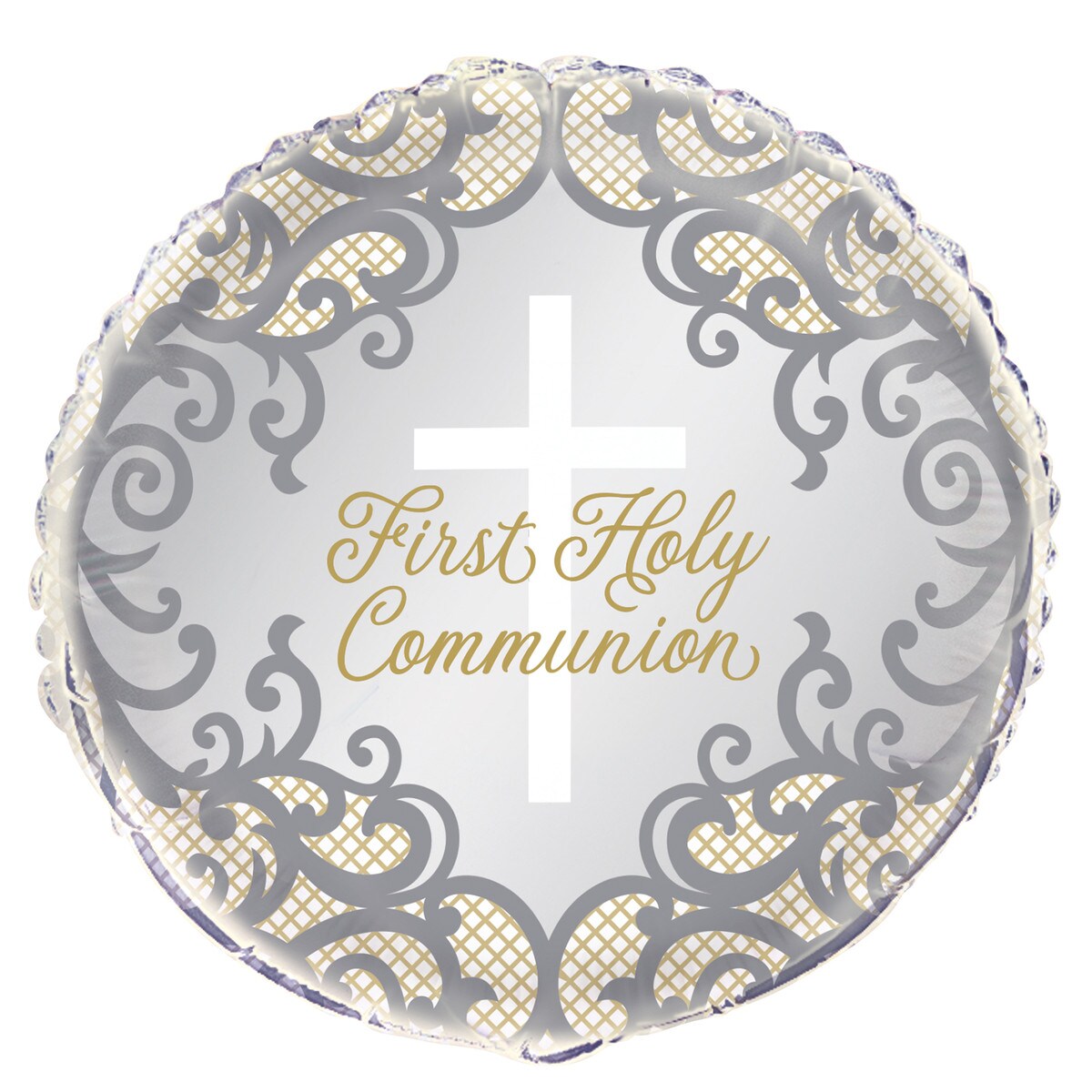 1st Holy Communion Foil Balloon with Cross - Gold - Dollars and Sense