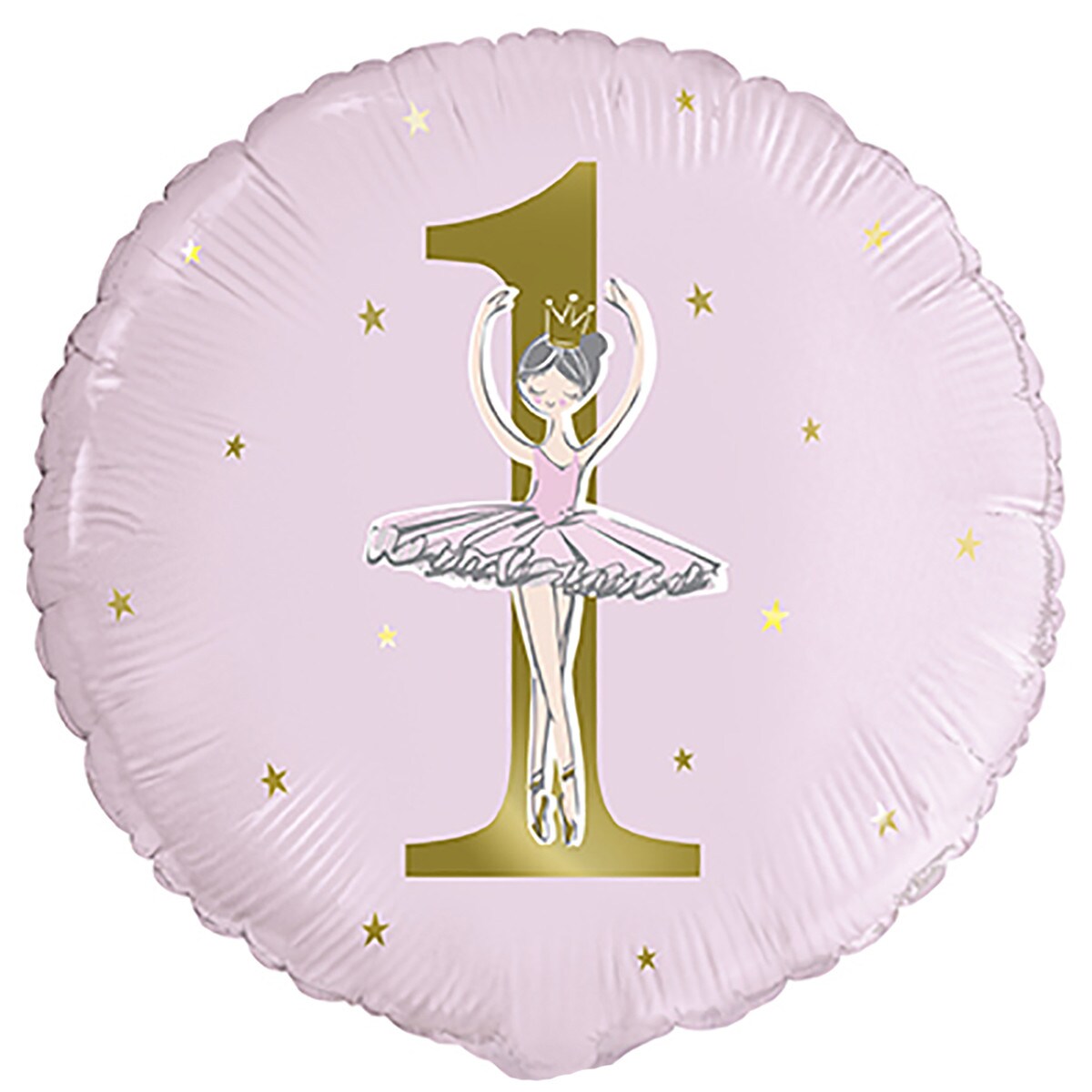 Ballerina 1st Birthday Foil Balloon - Pink & Gold