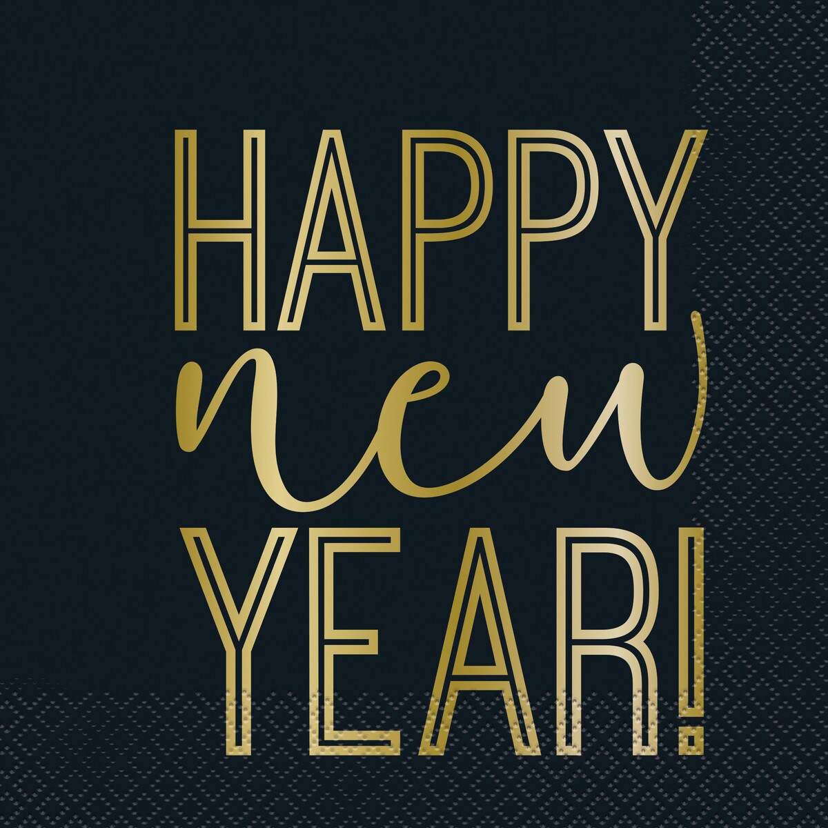 Happy New Year's Lunch Napkins - Black & Gold - Dollars and Sense
